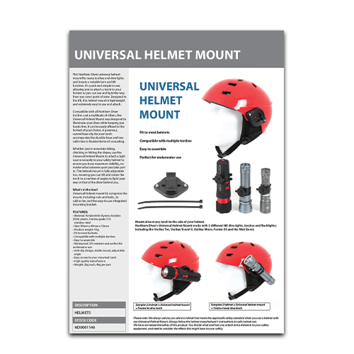 Universal Helmet Mount Datasheet